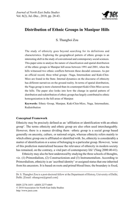 Distribution of Ethnic Groups in Manipur Hills