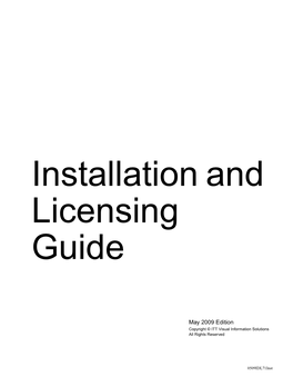 Installing and Licensing IDL and ENVI
