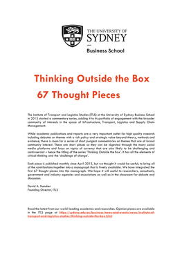 Thinking Outside the Box 67 Thought Pieces