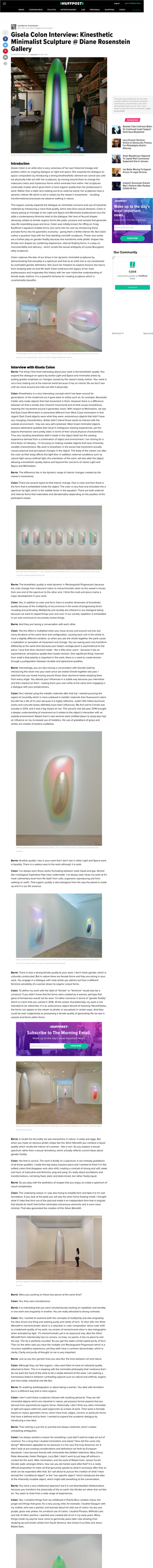 Gisela Colon Interview: Kinesthetic Minimalist Sculpture @ Diane