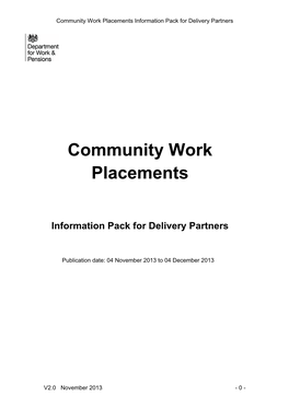 Community Work Placements (Cwp)