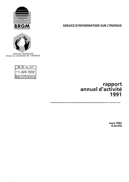 Rapport Annuel D'activité 1991