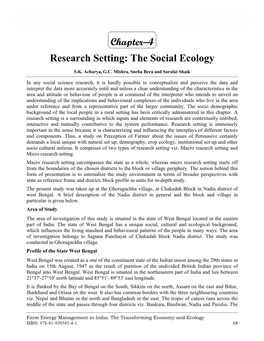 Research Setting: the Social Ecology