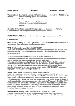 Planning Committee Application Report Template