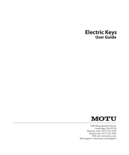 Electric Keys User Guide