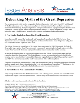 Debunking Myths of the Great Depression