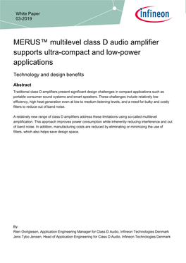 White Paper Audio Solutions MERUS™ Multilevel Class D Audio Amplifier