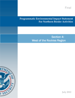 Programmatic Environmental Impact Staement for Northern Border