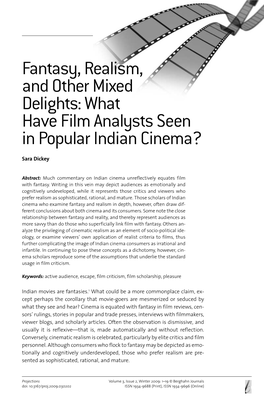 “Fantasy” and “Realism” in Indian Cinema Writing