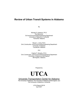 Review of Urban Transit Systems in Alabama