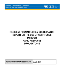 Resident / Humanitarian Coordinator Report on the Use of CERF Funds