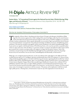 H-Diplo ARTICLE REVIEW 987 16 October 2020