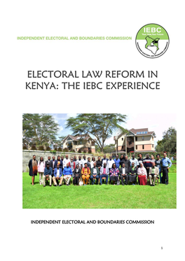 Electoral Law Reform in Kenya: the Iebc Experience