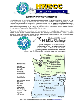 Ski Oregon & Washington Challenge 2007 Flyer