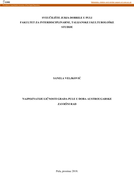 Sveučilište Jurja Dobrile U Puli Fakultet Za Interdisciplinarne, Talijanske I Kulturološke Studije