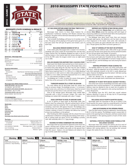 2010 Mississippi State Football Notes