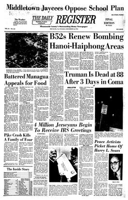 B52s Renew Bombing Hanoi-Haiphong Areas SAIGON (AP) - U.S