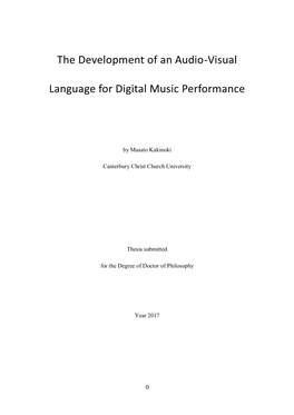 The Development of an Audio-Visual Language for Digital Music