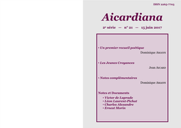 Aicardiana 2E Série — N° 21 — 15 Juin 2017