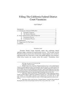 Filling the California Federal District Court Vacancies