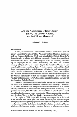 Justice, the Catholic Church and the Chicano Movement