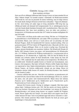 Georgy Catoire Catoire, Georgy (1861-1926) Rysk Tonsättare Och Lärare Som Son Till En Välbärgad Affärsman Hade Georgy Catoi