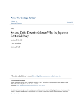 Doctrine Matterswhy the Japanese Lost at Midway Jonathan B