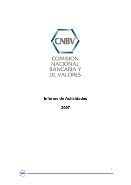 Informe De Actividades CNBV 2007