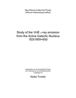 Study of the VHE Γ-Ray Emission from the Active Galactic Nucleus 1ES1959+650