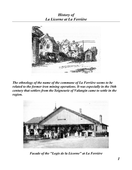 History of Logis De La Licorne (En)