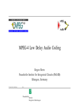 MPEG-4 Low Delay Audio Coding