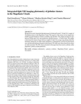 Integratedlight VRI Imaging Photometry of Globular Clusters In