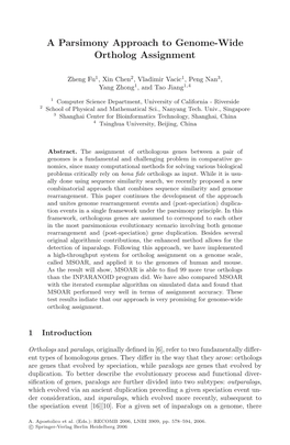 A Parsimony Approach to Genome-Wide Ortholog Assignment