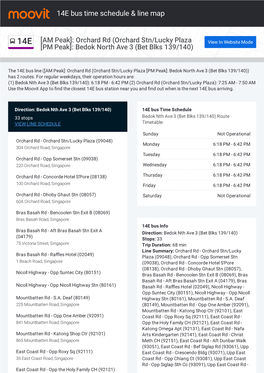 14E Bus Time Schedule & Line Route