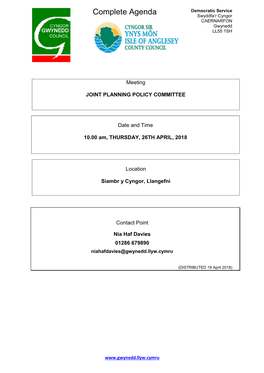 (Public Pack)Agenda Document for Joint Planning Policy Committee