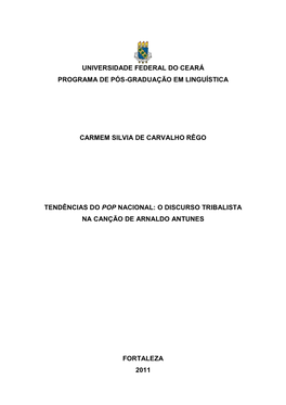 Universidade Federal Do Ceará Programa De Pós-Graduação Em Linguística