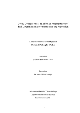 The Effect of Fragmentation of Self-Determination Movements on State Repression