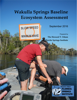 Wakulla Springs Baseline Ecosystem Assessment