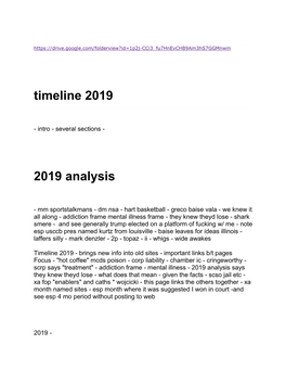 Timeline 2019 2019 Analysis