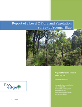 Report of a Level 2 Flora and Vegetation Survey at Yoongarillup