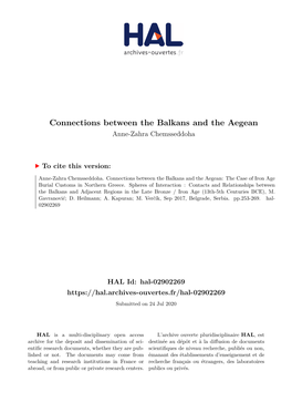 Connections Between the Balkans and the Aegean: the Case of Iron Age Burial Customs in Northern Greece