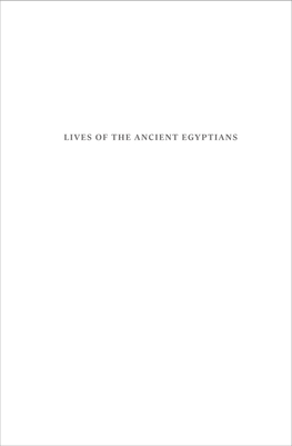 Lives of the Ancient Egyptians Lives of the Ancient Egyptians