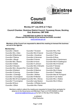 Council AGENDA