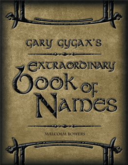 Gary Gygax's Extraordinary Book of Names