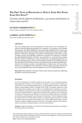 El Primer Año De Gobierno De Bolsonaro: La Misma Vieja Historia