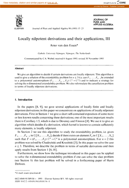 Locally Nilpotent Derivations and Their Applications, III