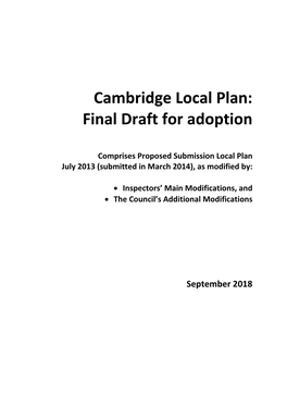 Cambridge Local Plan: Final Draft for Adoption