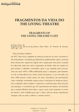 Fragmentos Da Vida Do the Living Theatre