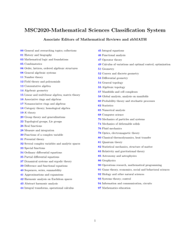 MSC2020-Mathematical Sciences Classification System