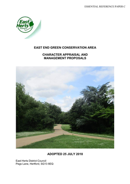 East End Green Conservation Area Character Appraisal and Management Proposals